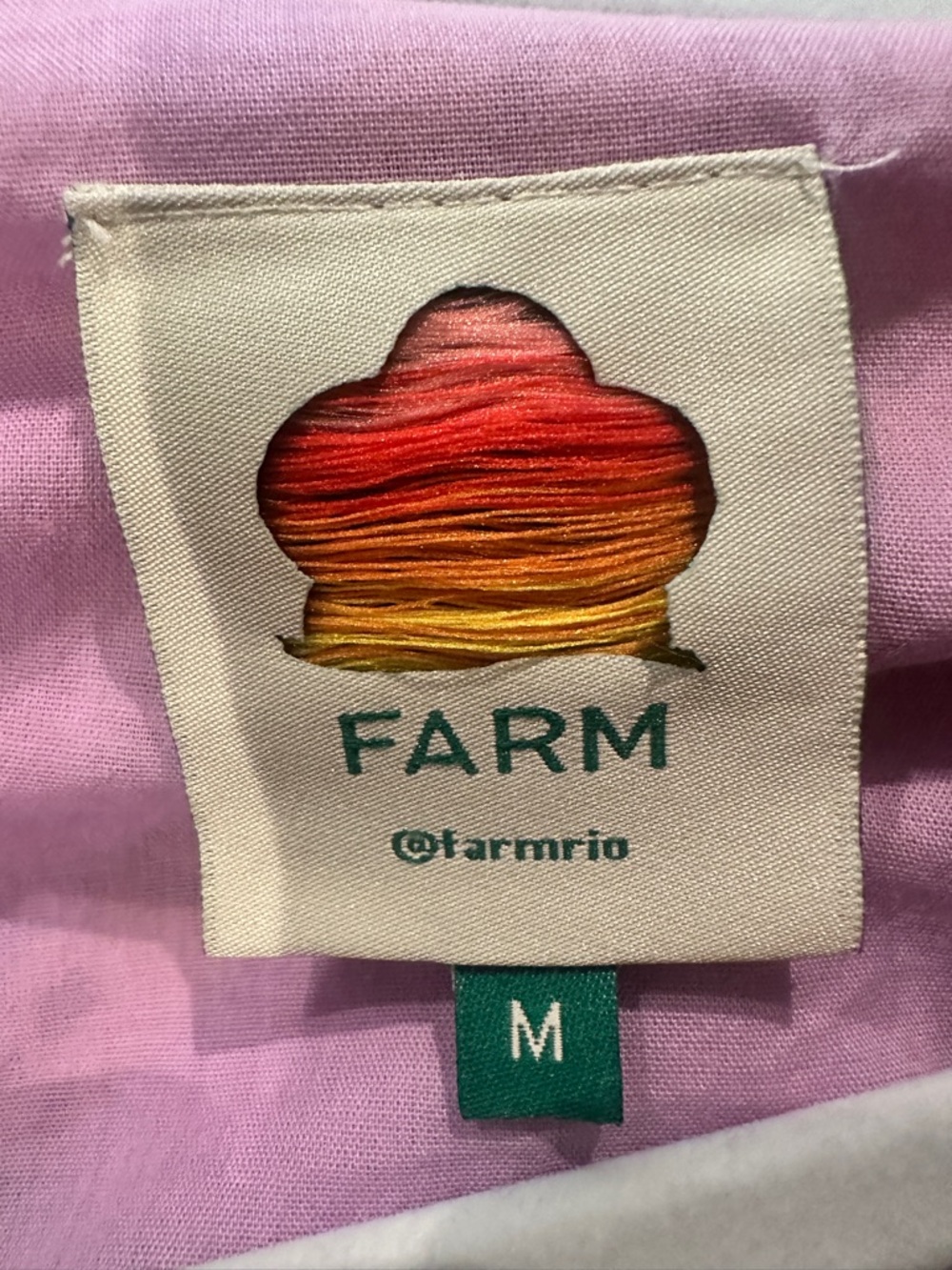 Farm Rio Breaks and Bananas Lilac Puff Sleeve Tropical Belt Romper M - Picture 8 of 8